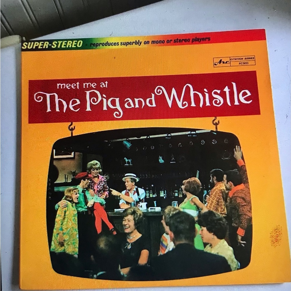 1970 Meet Me At The Pig and Whistle Vintage Album Cover - Bright Orange & Red